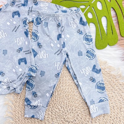 Conj. Body Manga Longa e Calça em Malha Térmica Level Up - Cinza